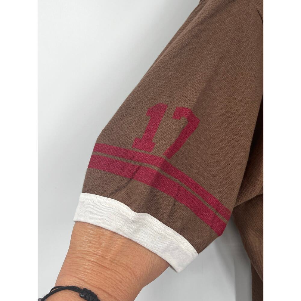 Ragabond Lost & Found Free People Ringer Tee Brown Maroon 17 Organic Cotton NEW - Picture 8 of 10